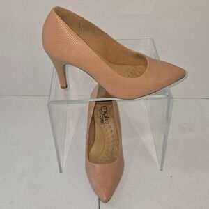 Malu Super Comfort Nude Textured Pointed Toe Pumps Heels Shoes Womens Size 7